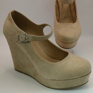 Soda Romie Faux Suede Wedge Heel Shoes - 7.5M